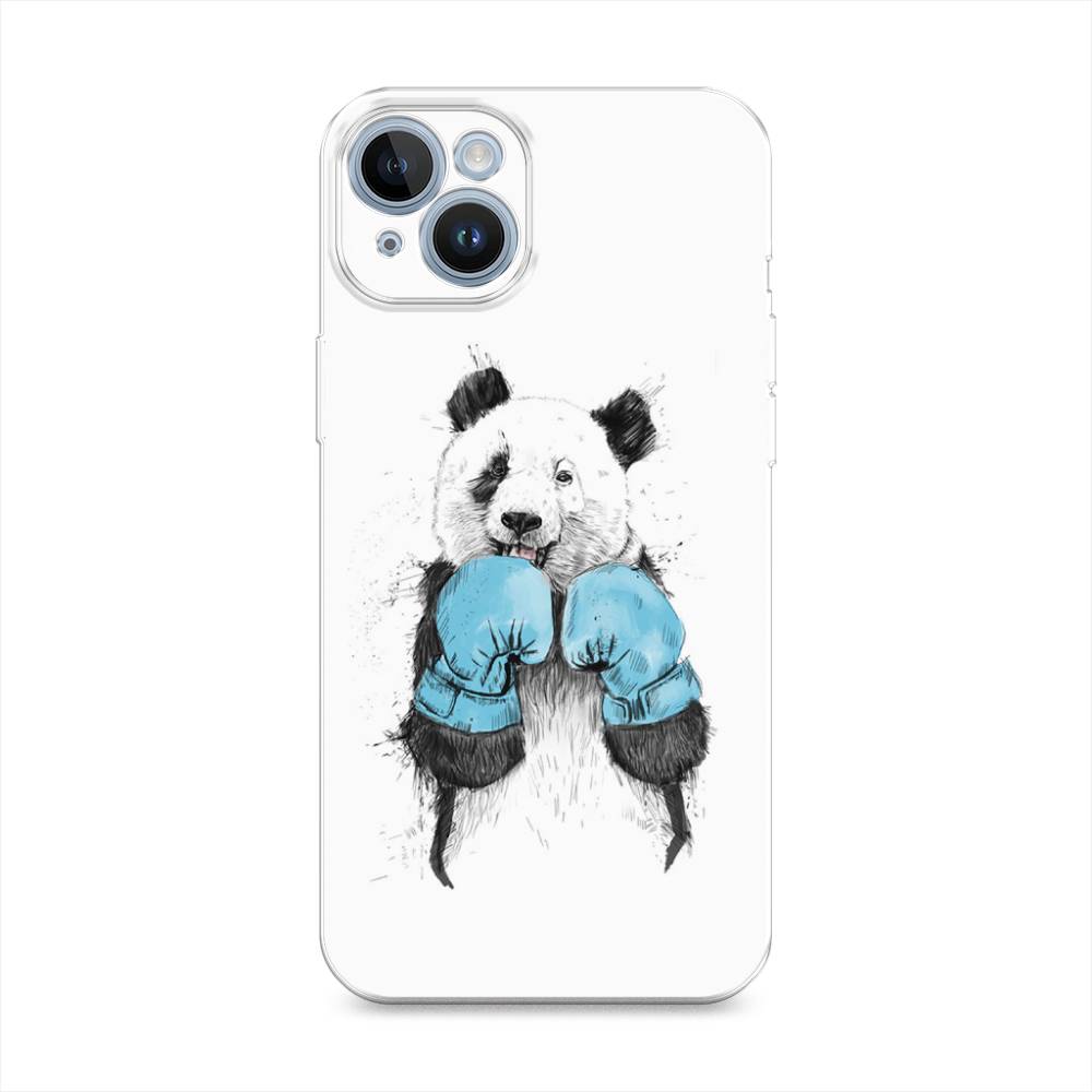 

Чехол для Apple iPhone 14 "Панда боксер", Голубой;белый;серый, 15150-1