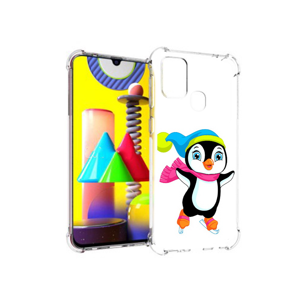 Чехол MyPads Tocco для Samsung Galaxy M31 пингвин на коньках (PT147019.488.540)