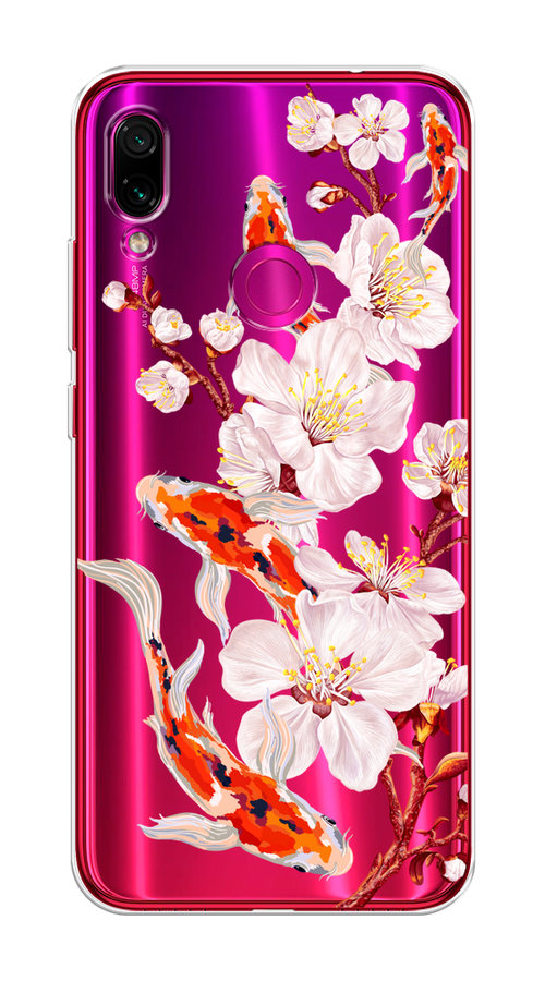 

Чехол на Xiaomi Redmi Note 7 "Карпы и сакура", Оранжевый;розовый;бежевый;прозрачный, 34750-1
