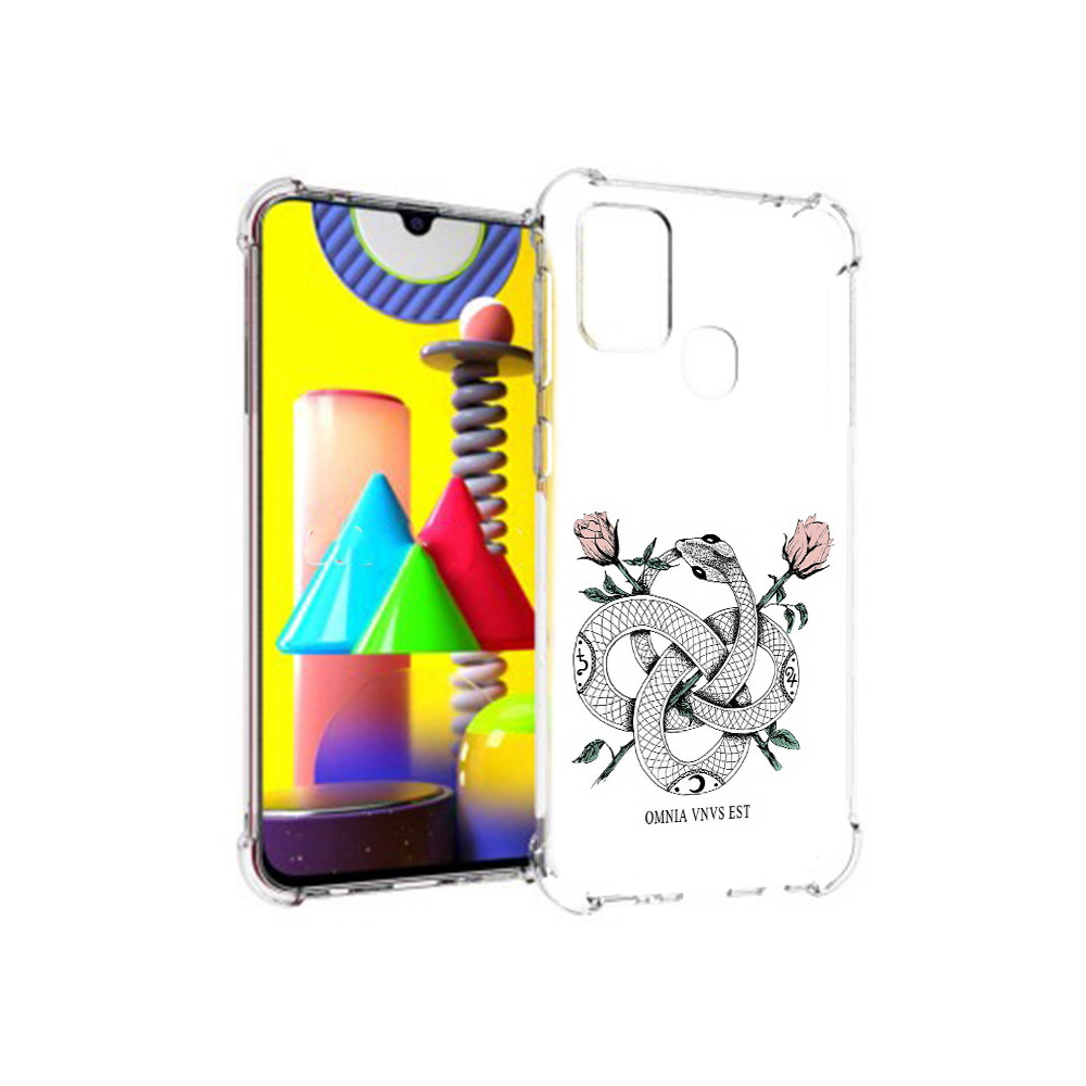 

Чехол MyPads Tocco для Samsung Galaxy M31 нарисованная змея абстракция (PT147019.488.502), Прозрачный, Tocco