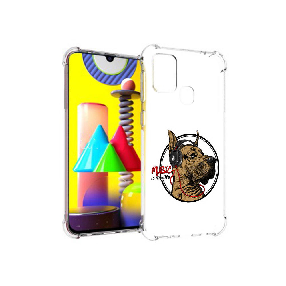 

Чехол MyPads Tocco для Samsung Galaxy M31 музыкальная собака (PT147019.488.490), Прозрачный, Tocco