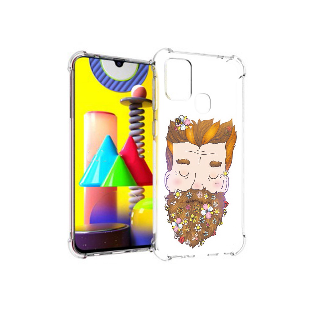 

Чехол MyPads Tocco для Samsung Galaxy M31 мужчина с цветами в бороде (PT147019.488.489), Прозрачный, Tocco