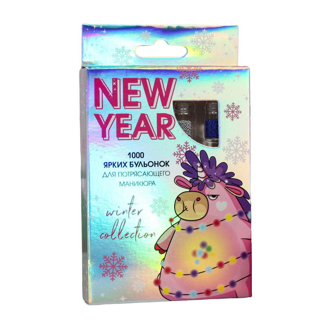 

Набор бульонок для декора ногтей Unicorn New Year, 12 цветов 5054749, Разноцветный
