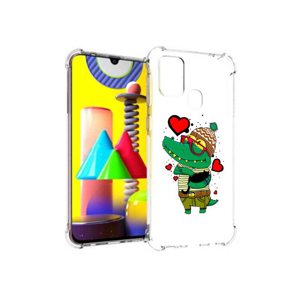 

Чехол MyPads Tocco для Samsung Galaxy M31 Влюбленный крокодил (PT147019.488.48), Прозрачный, Tocco