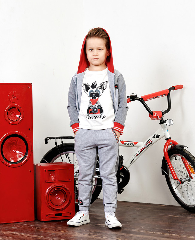 

Толстовка Lucky Child 43-17пф цв. темно-серый р.104-110, 43-17пф
