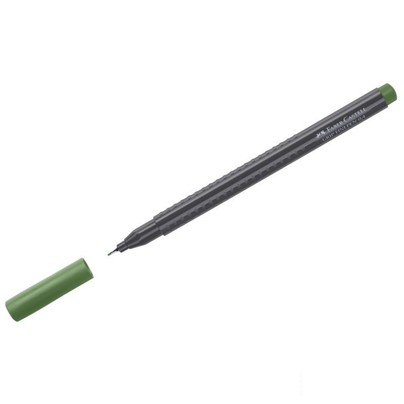 

Ручка капиллярная Faber-Castell "Grip Finepen" (0.4мм, трехгранная) оливковая (151667)