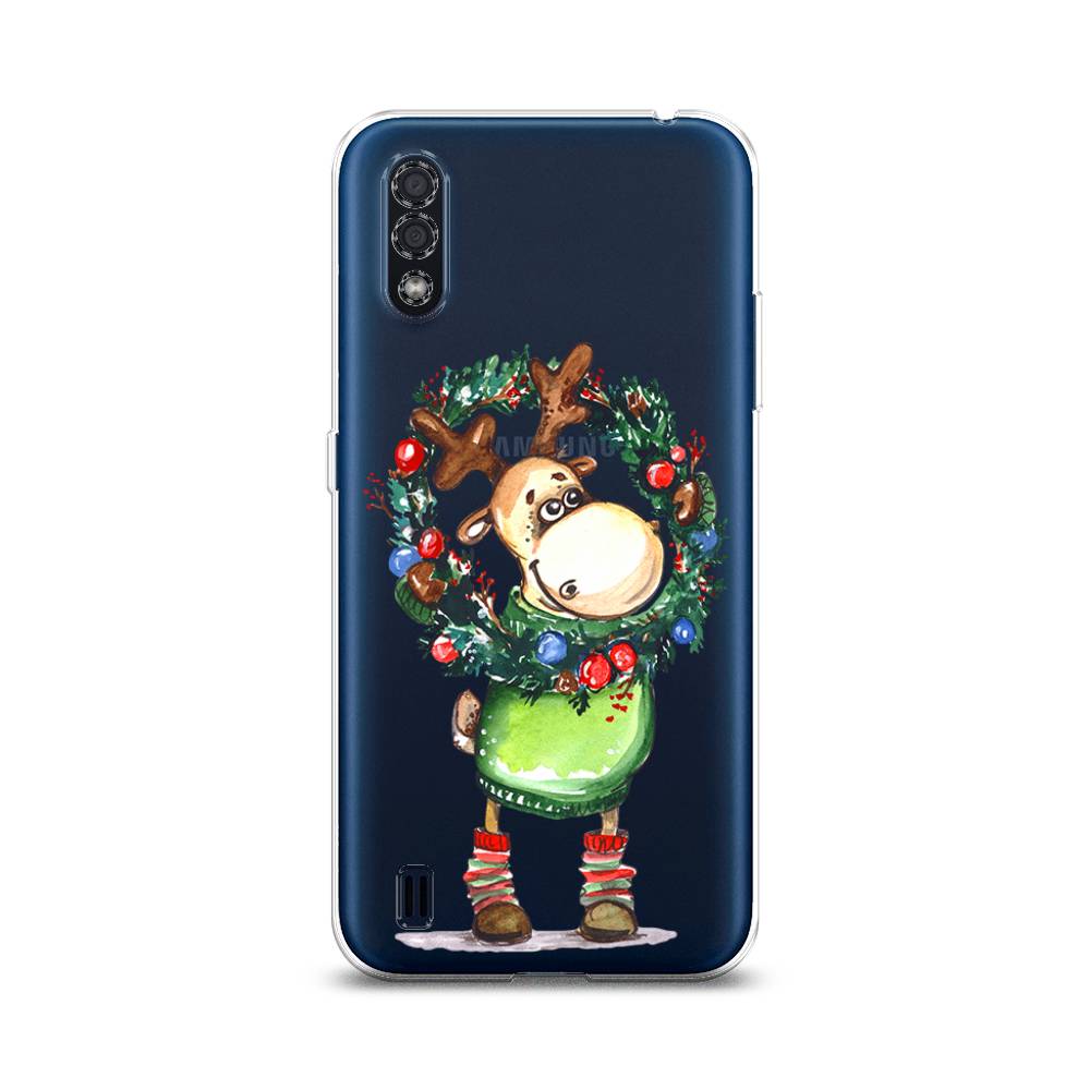 

Чехол на Samsung Galaxy M01 "Олень с новогодним венком", 2101150-4