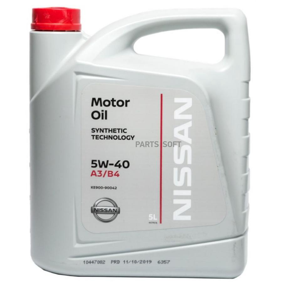 

NISSAN Масло Моторное "Nissan" Motor Oil 5w40 A3/B4 Sn/Сf (5 Л) Синт.