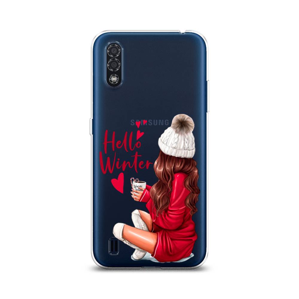 

Чехол на Samsung Galaxy M01 "Hello winter", Красный;белый;коричневый, 2101150-5