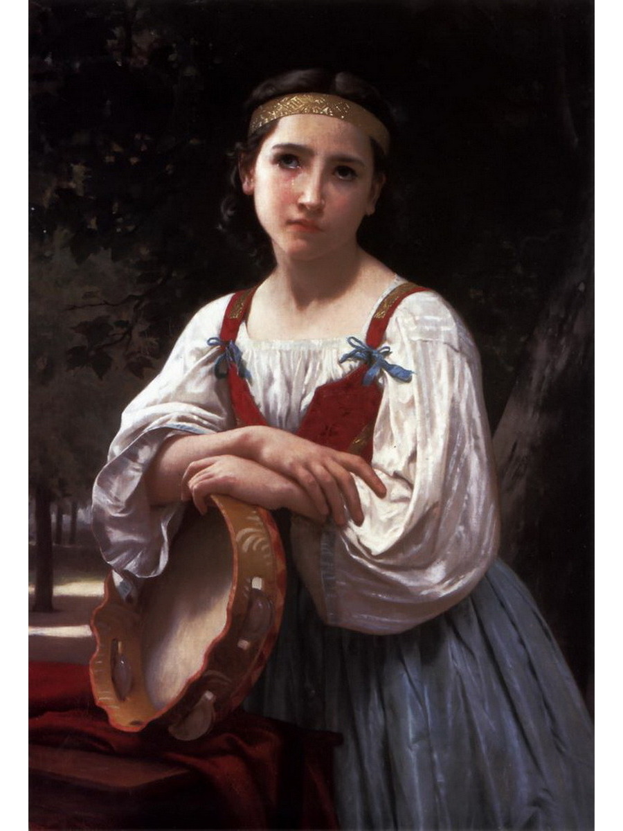 

Постер DRABS A2 Бугеро Адольф Вильям Gypsy girl with a basque drum