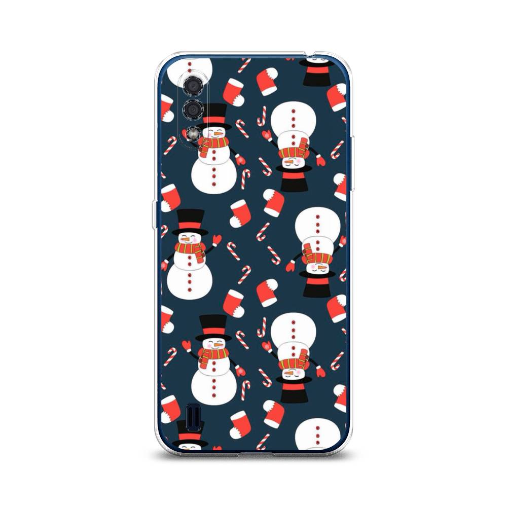 

Чехол на Samsung Galaxy M01 "Синие снеговики", Синий;белый;красный, 2101150-5