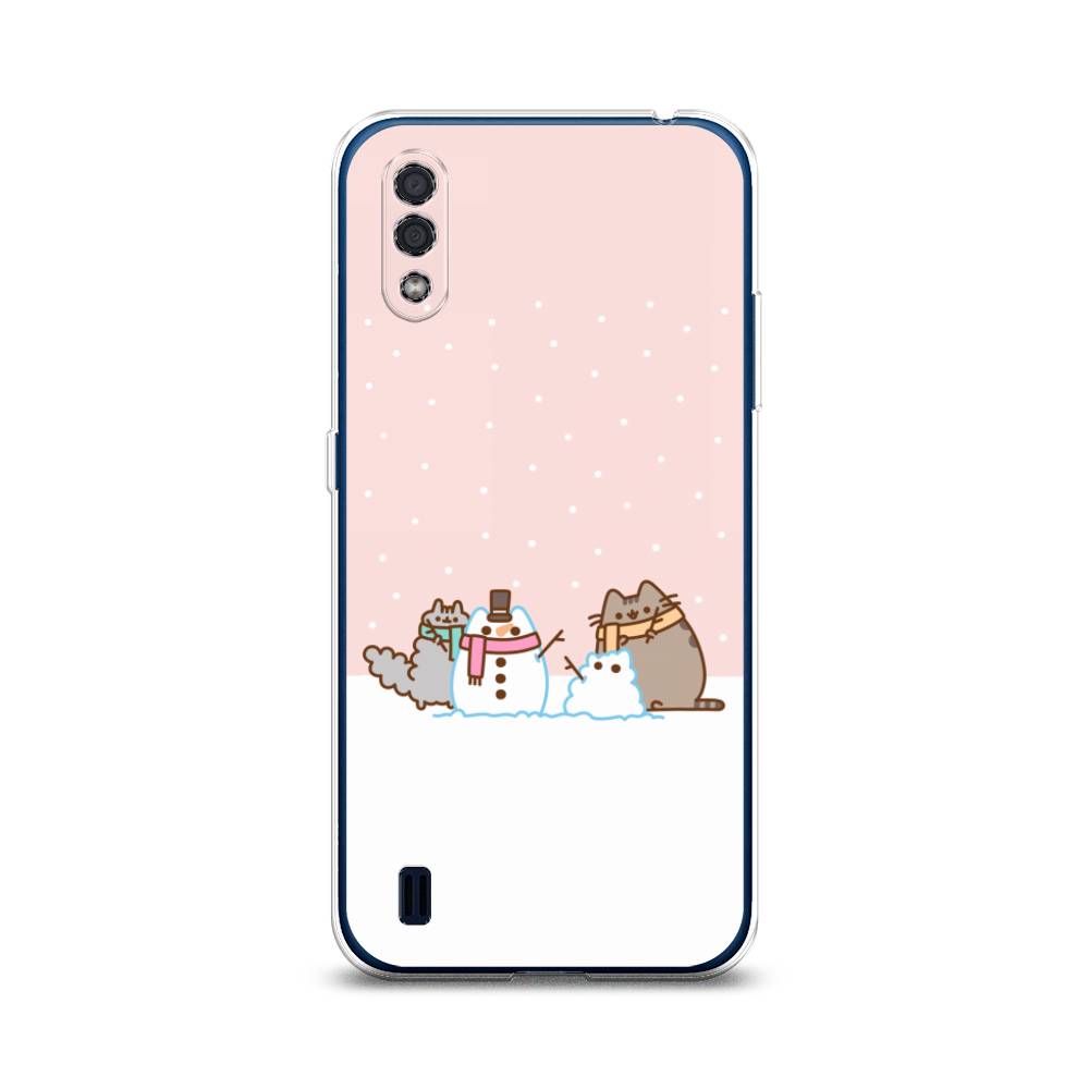 

Чехол на Samsung Galaxy M01 "Котики в снегу", Розовый;белый;серый, 2101150-5