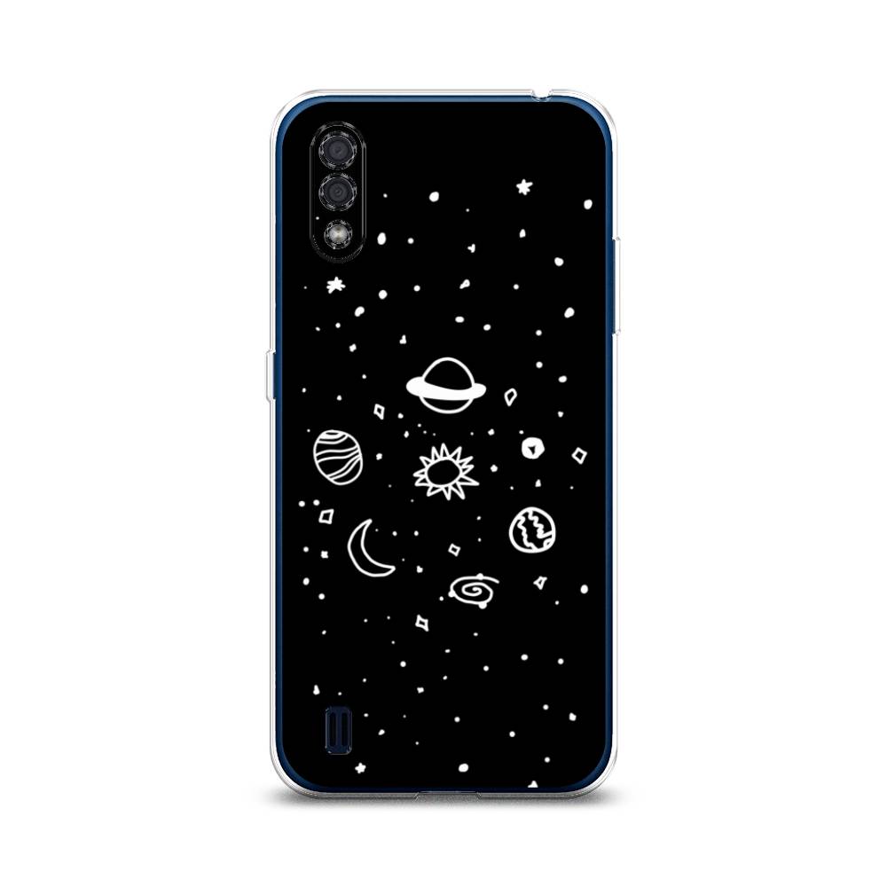 

Чехол на Samsung Galaxy M01 "Дудл солнечной системы", Бежевый;серый, 2101150-2