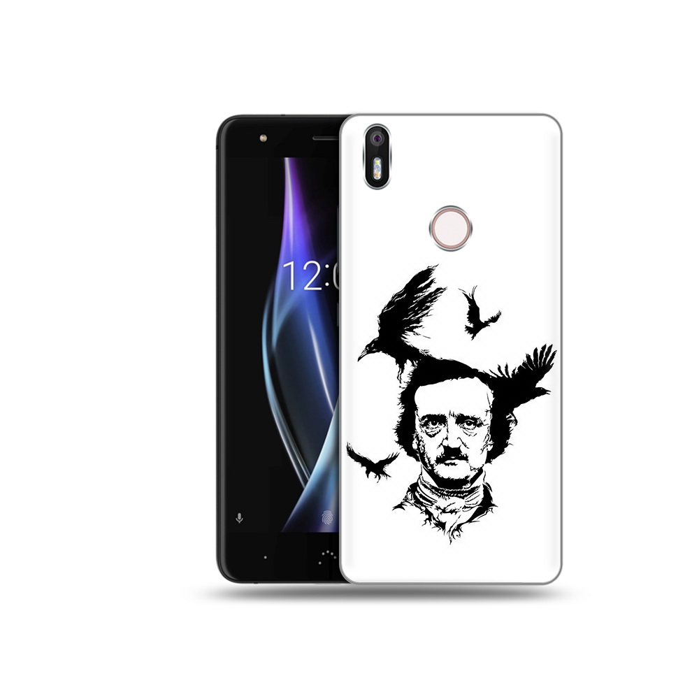 

Чехол MyPads Tocco для BQ Aquaris X Эдгар Аллан черно белый, Прозрачный, Tocco