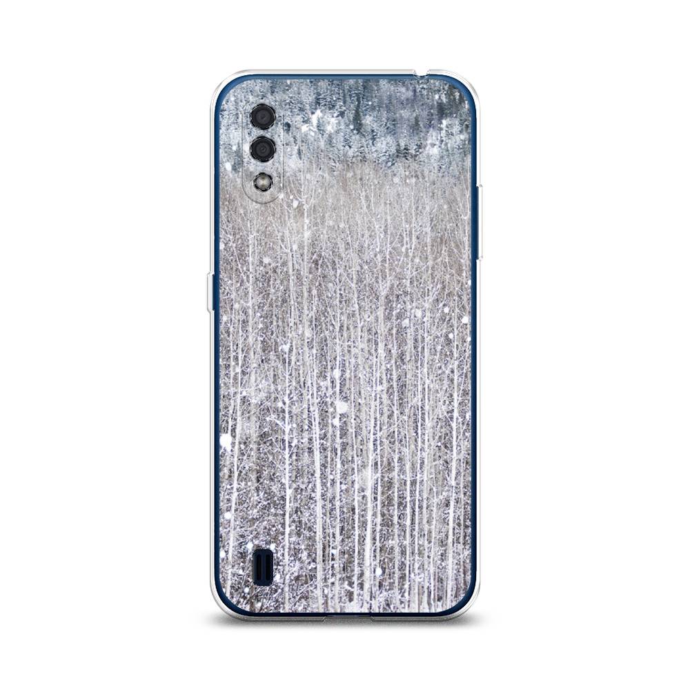 

Чехол на Samsung Galaxy M01 "Снежный лес", Бежевый;серый;белый, 2101150-5
