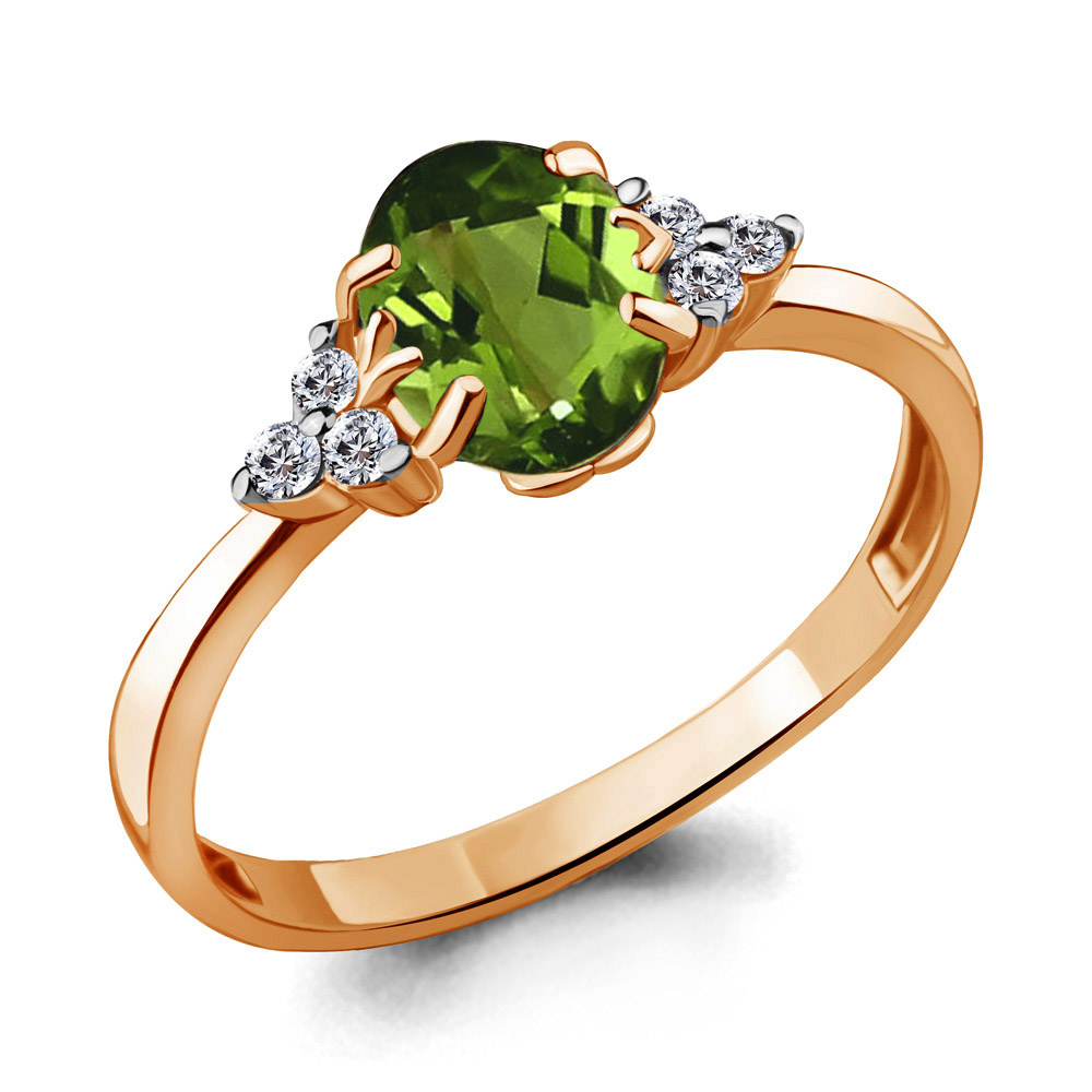 

Кольцо из серебра с хризолитом\фианитом Aquamarine Aquamarine 6523507А_925_з р. 17,5, 6523507А_925_з