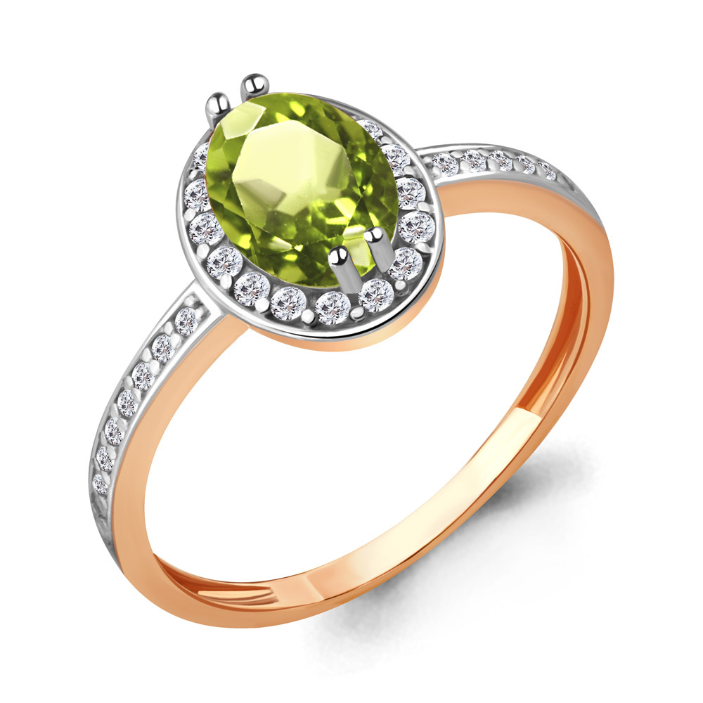 

Кольцо из серебра с хризолитом\фианитом Aquamarine Aquamarine 6523207А_925_з р, 6523207А_925_з