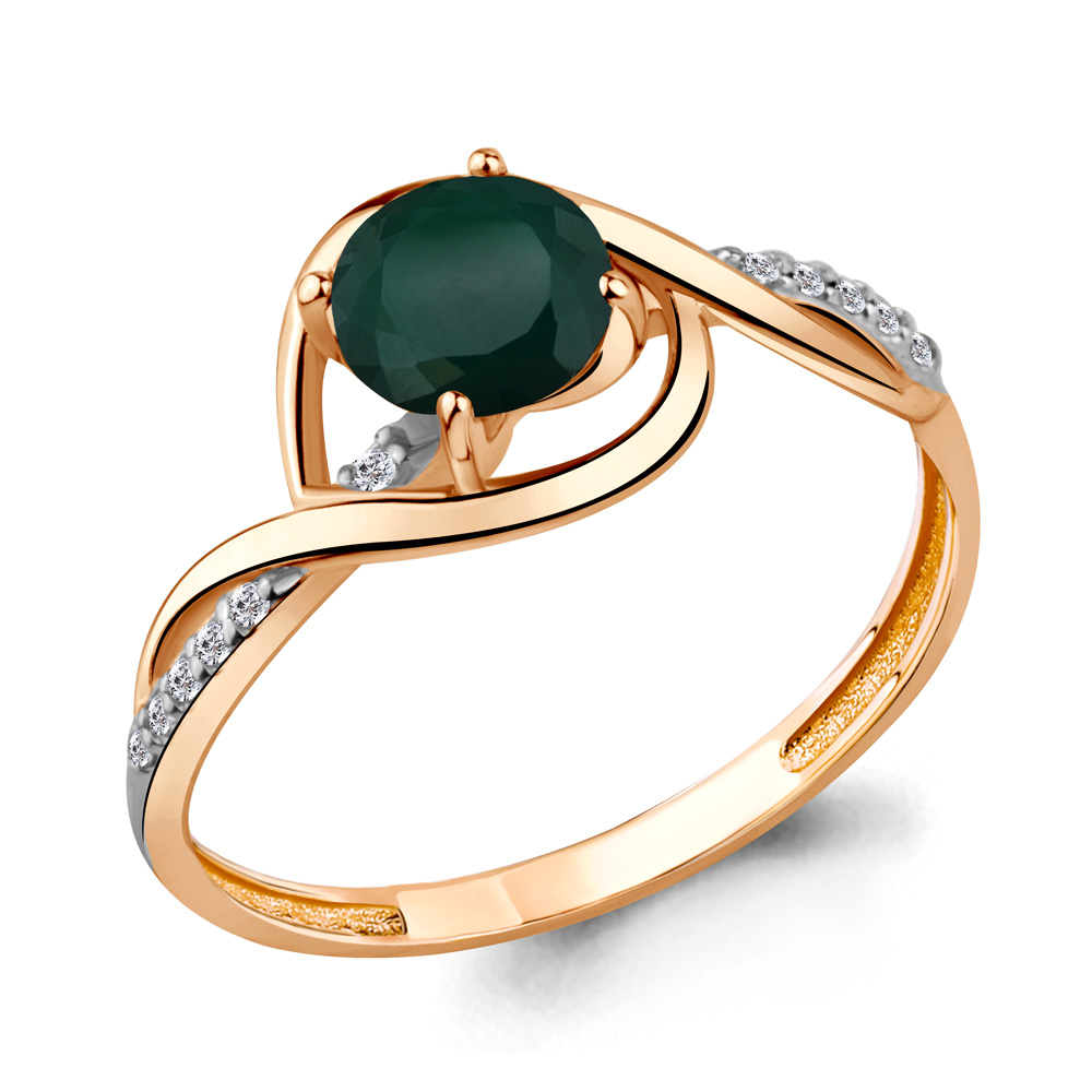 

Кольцо из серебра с агатом\фианитом Aquamarine Aquamarine 6520709А_925_з р, 6520709А_925_з
