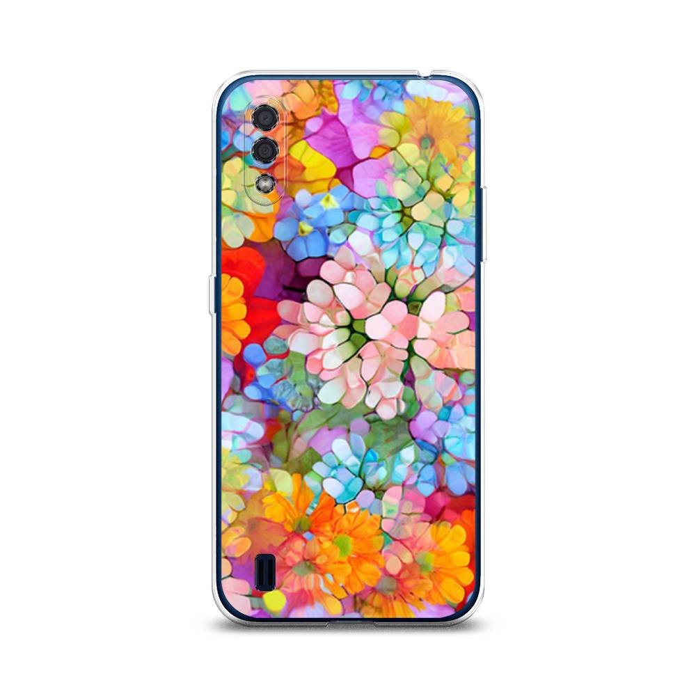 

Чехол на Samsung Galaxy M01 "Цветы витраж", Оранжевый;розовый;голубой, 2101150-3