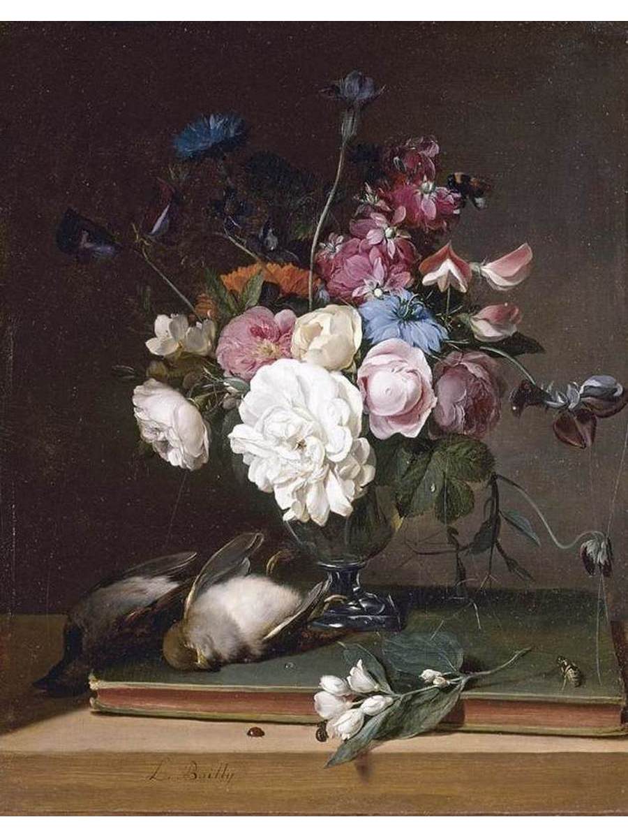 

Постер DRABS A2 Буальи Луи-Леопольд Still-Life of Flowers in a Glass Vase