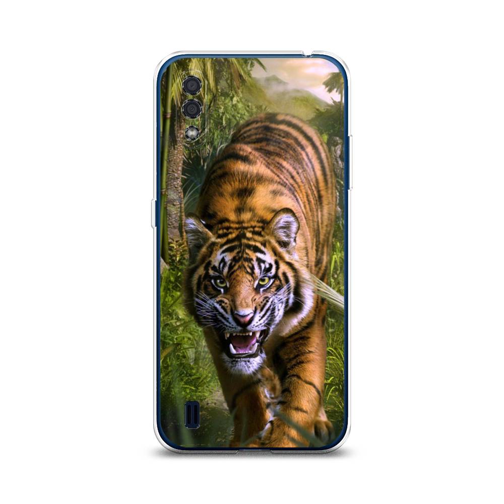 

Чехол на Samsung Galaxy M01 "Тигр в джунглях 2", Оранжевый;зеленый, 2101150-1