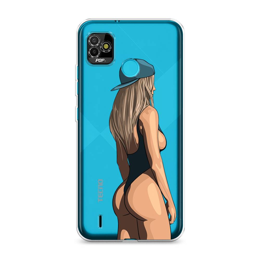 

Чехол на Tecno POP 5 "Девушка в черном купальнике", Зеленый;бежевый;черный, 301150-6