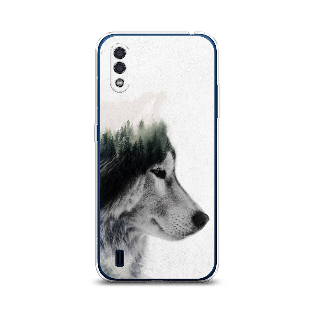 

Чехол на Samsung Galaxy M01 "Волк лес", Серый;белый, 2101150-1