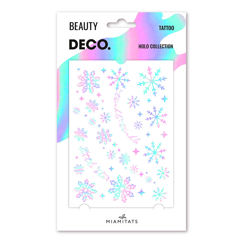 фото Переводное тату для тела miami tattoos holographic snowflakes