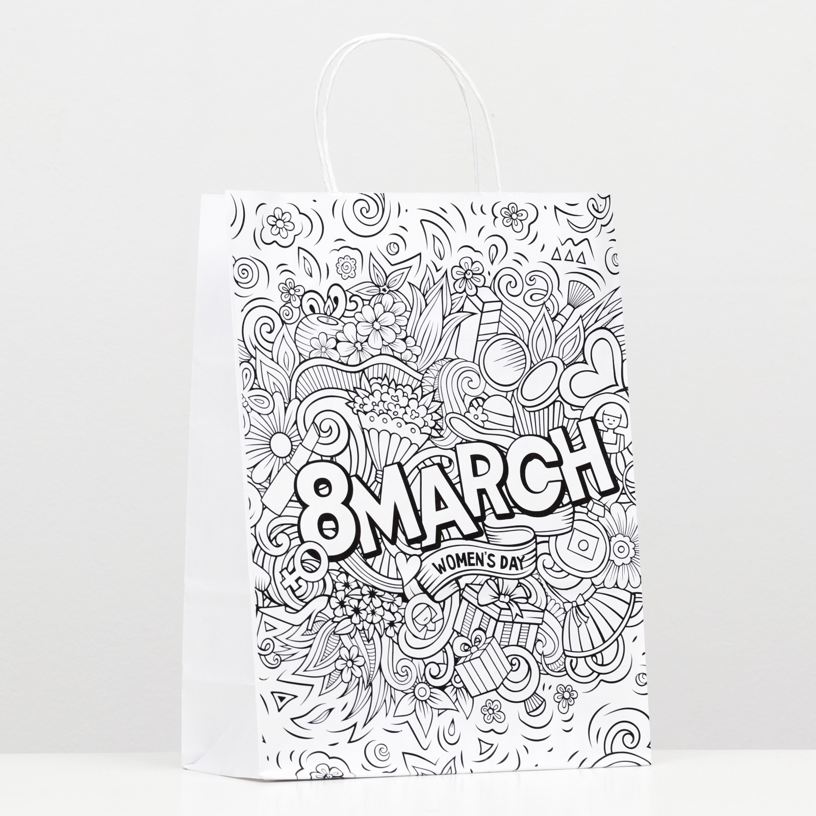 

Пакет подарочный 8 March 24 х 14 х 30 см, Белый
