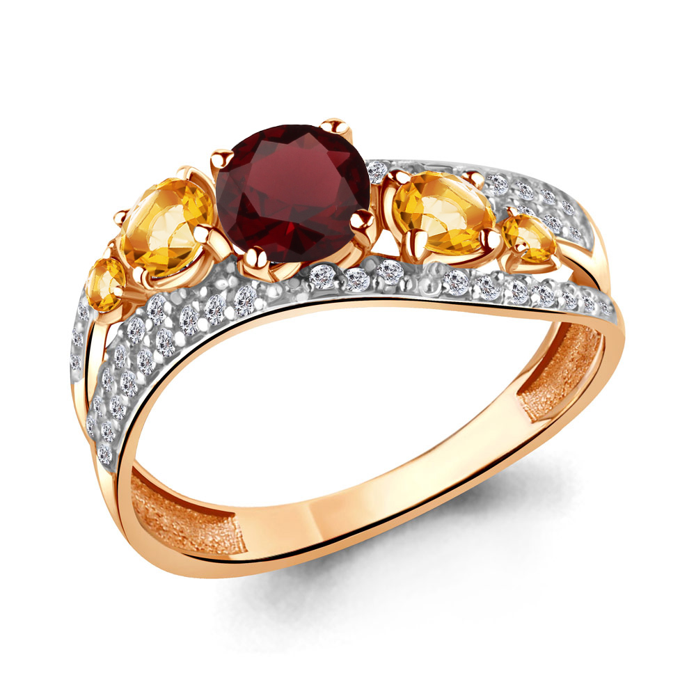 

Кольцо из серебра с гранатом Aquamarine Aquamarine 6509737А_925_з р, 6509737А_925_з