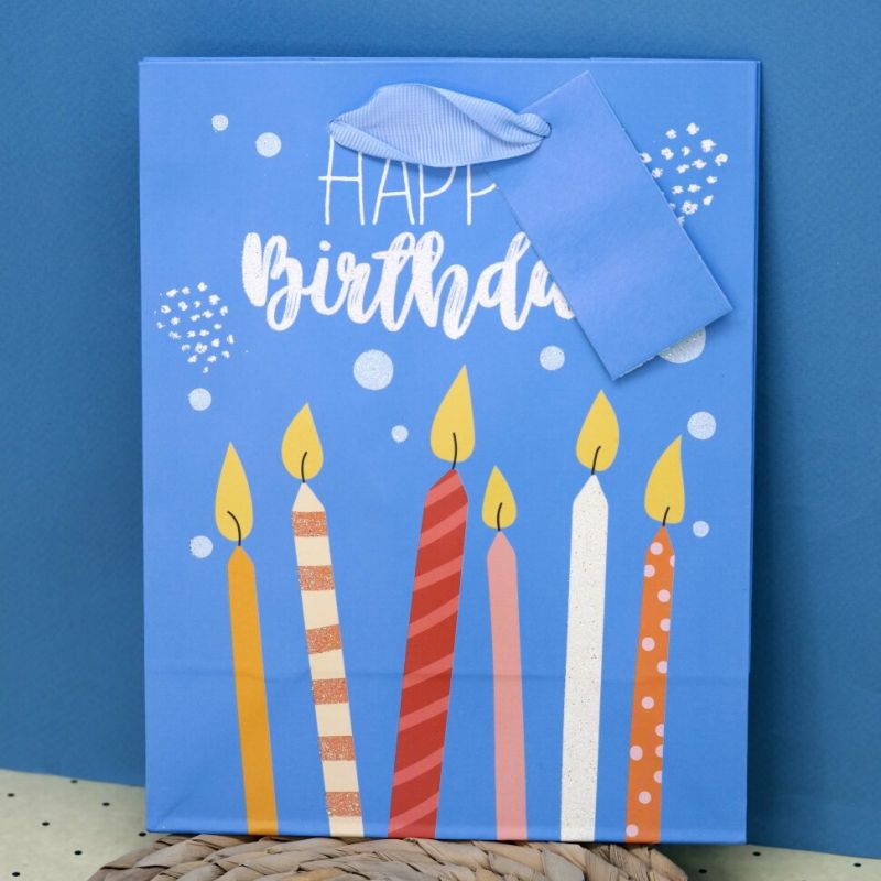 

Пакет подарочный S Happy Birthday , blue 18*23*10, Синий