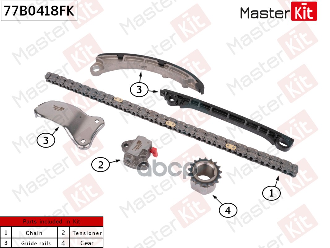 

Комплект Цепи Грм Suzuki Wagon R Mot K10A/K12A Master Kit 77B0418Fk