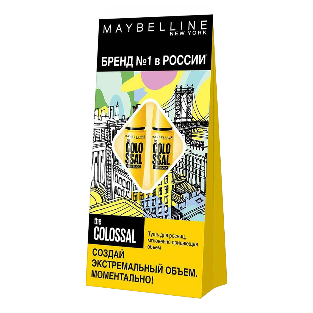 Тушь для ресниц Maybelline New York The Colossal Черная, 10,7 млх2 шт.