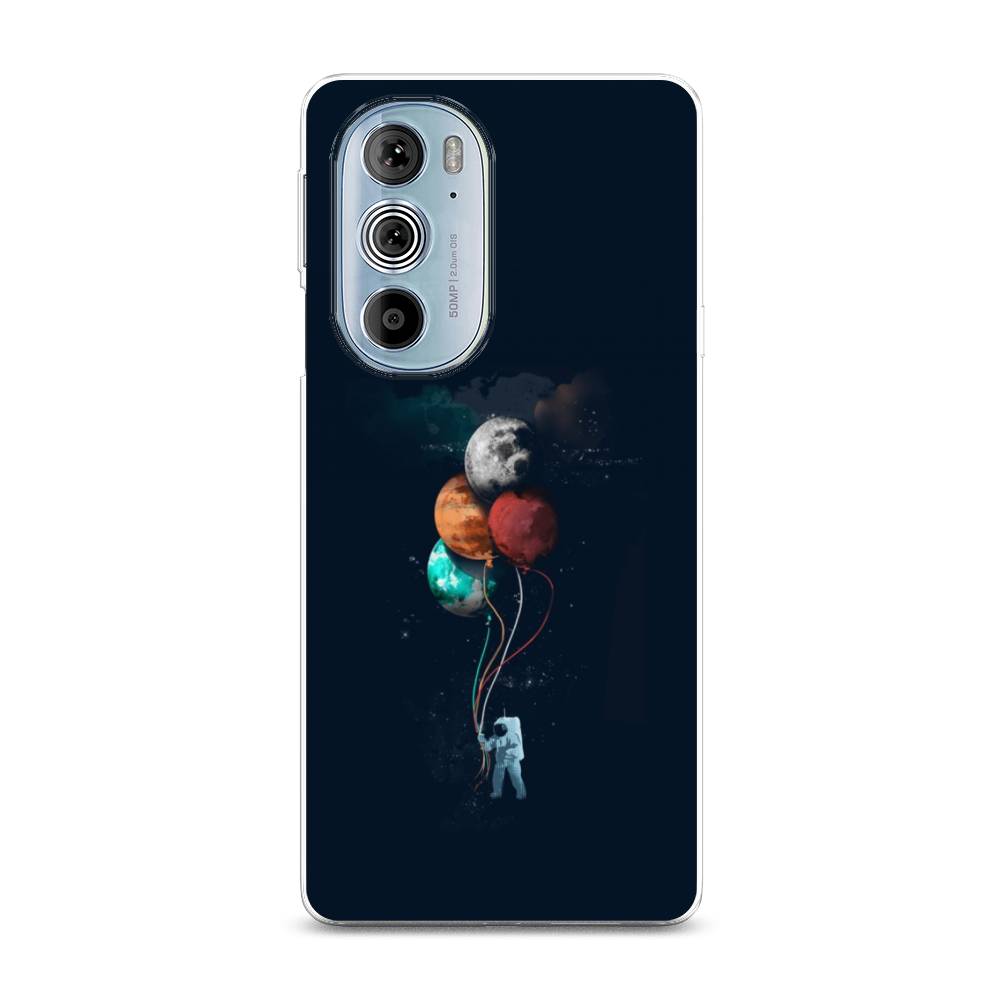 

Чехол на Motorola Edge 30 Pro "Космонавт с шариками", Разноцветный, 243350-4