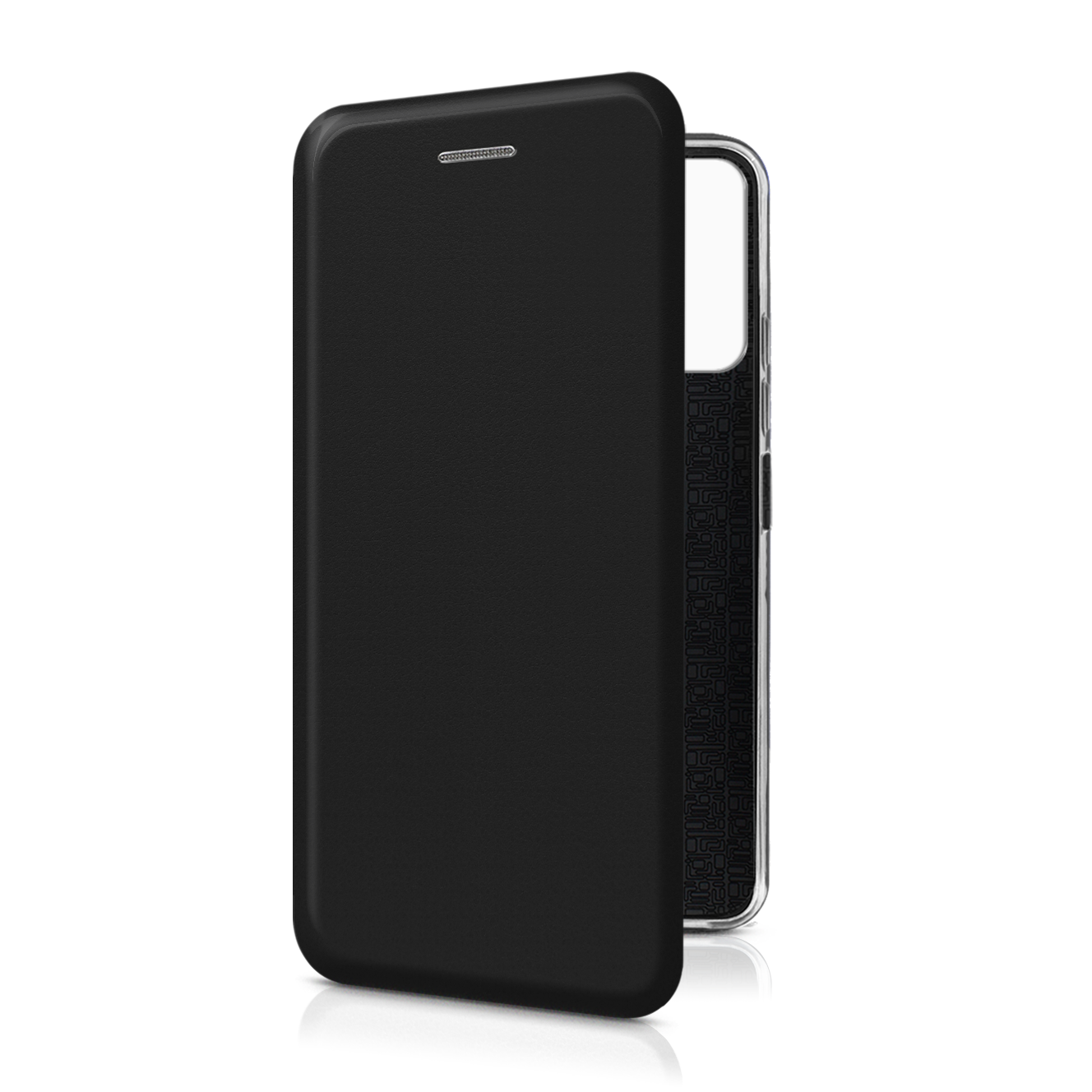 

Чехол-книжка из кожи PU на Realme C30 черный, FLPU-25105