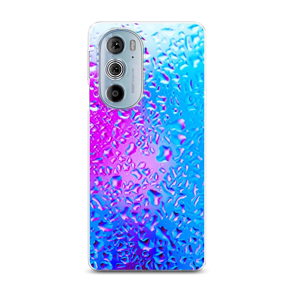 

Чехол на Motorola Edge 30 Pro "Капли на стекле", Голубой;розовый, 243350-3
