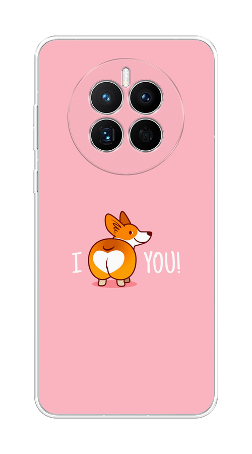 

Чехол на Huawei Mate 50 "Корги I love you", Розовый;коричневый;белый, 6109850-1