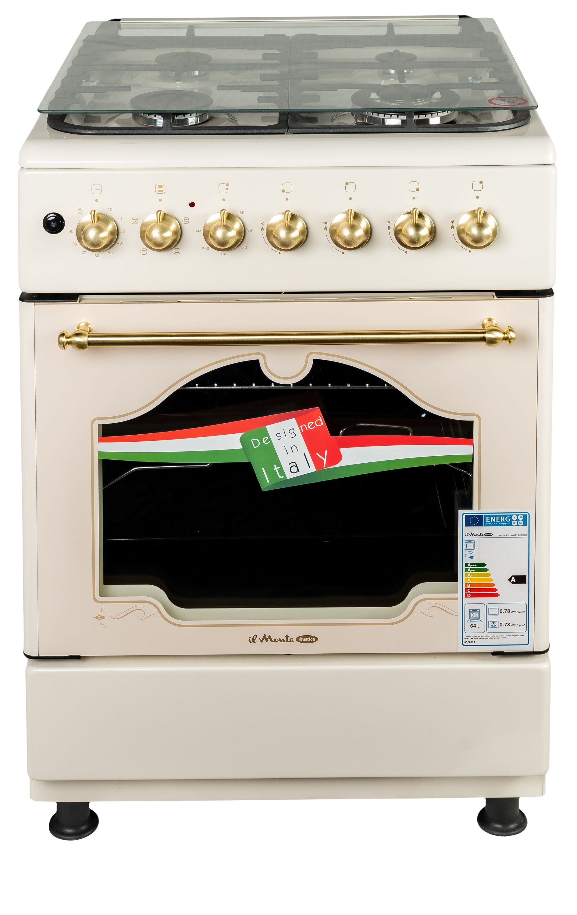 Комбинированная плита il Monte FO-GE6002 IVORY RUSTICO бежевый