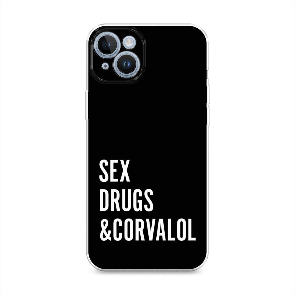 

Чехол на Apple iPhone 14 "Corvalol", Черный;серый;белый, 15150-6