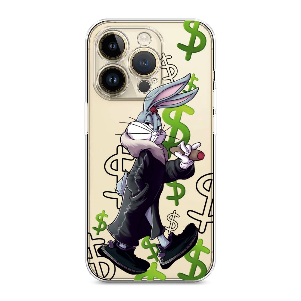 

Чехол на Apple iPhone 14 Pro Max "Rich Bugs Bunny", Зеленый;черный;голубой, 15050-1