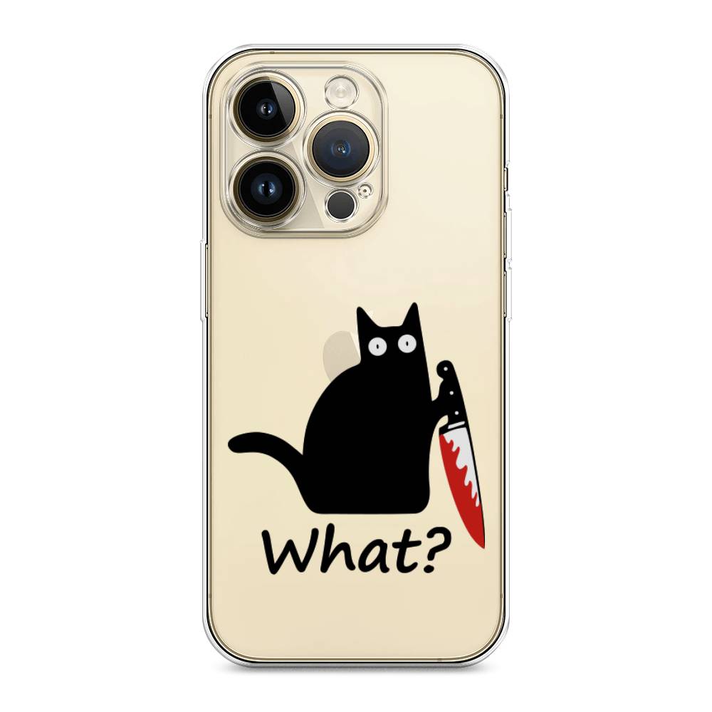 

Чехол на Apple iPhone 14 Pro Max "Котик с ножом", Черный;красный, 15050-1