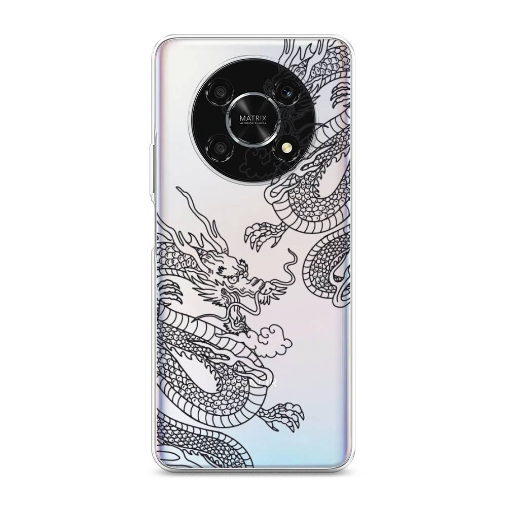 

Чехол для Honor X9 5G "Два китайских дракона", Серый;черный, 6109750-1