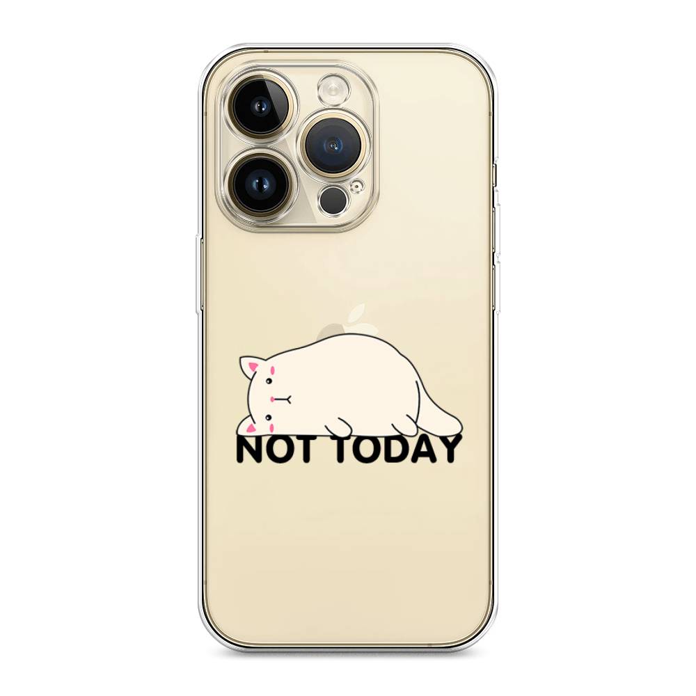 

Чехол на Apple iPhone 14 Pro Max "Cat not today", Белый;розовый;черный, 15050-1