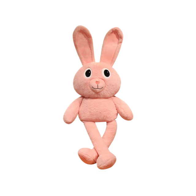 фото Мягкая игрушка mishaexpo заяц с ушами и ногами выдвижными 100 см розовый zayro1
