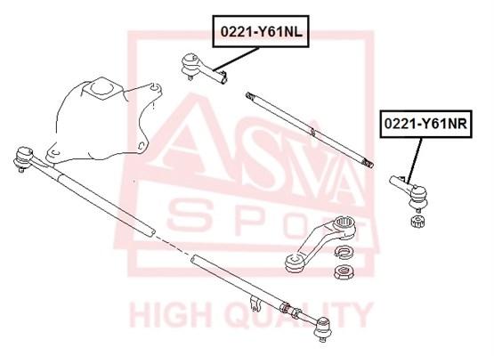 

Наконечник рулевой Asva 0221-Y61NR