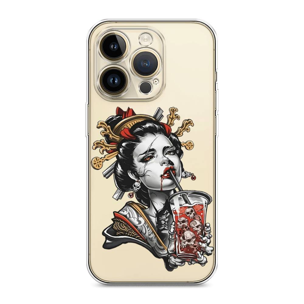 

Чехол для Apple iPhone 14 Pro Max "Опасная гейша", Красный;черный;серый, 15050-4
