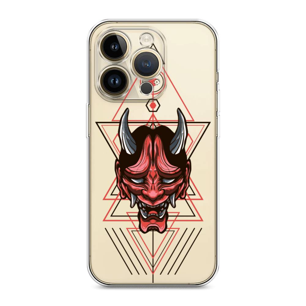

Чехол для Apple iPhone 14 Pro Max "Hanya Oni mask", Серый;красный;черный, 15050-4