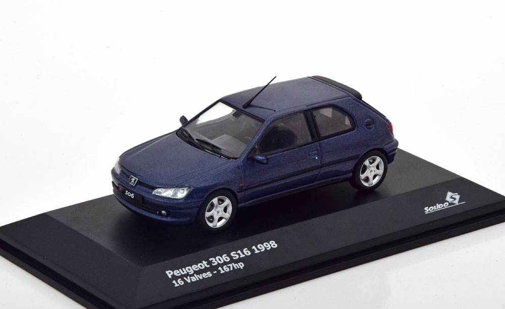 Модель коллекционная SOLIDO Peugeot 306 S16 1998 blue metallic