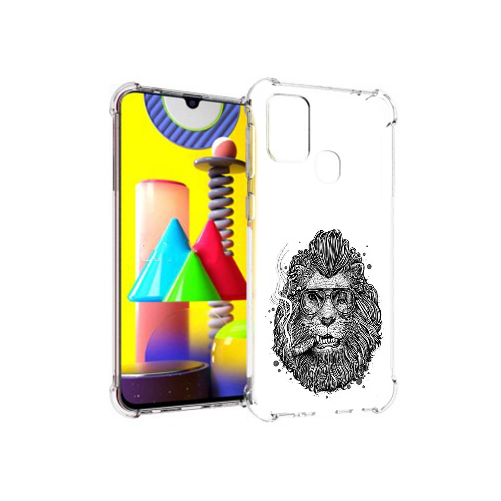 

Чехол MyPads Tocco для Samsung Galaxy M31 курящий лев (PT147019.488.432), Прозрачный, Tocco