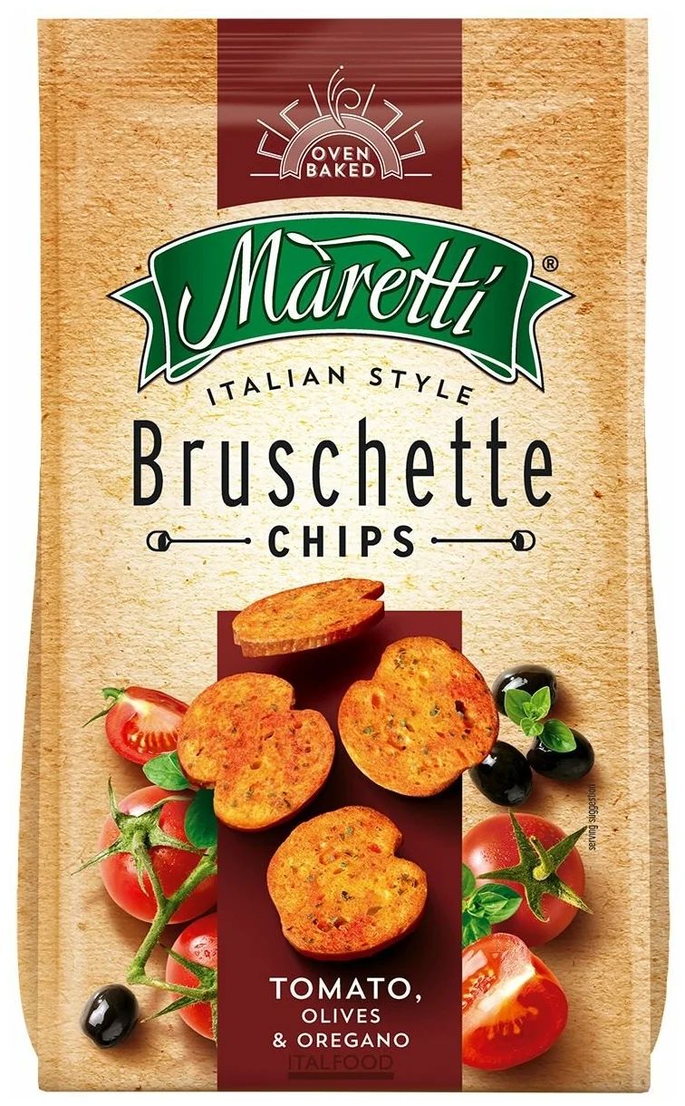 

Ломтики хлебные Maretti Bruschette печеные, со вкусом томата, оливок и орегано, 140 г